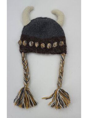 Viking Hat With Horns & Braids By Peruvian Trading Company